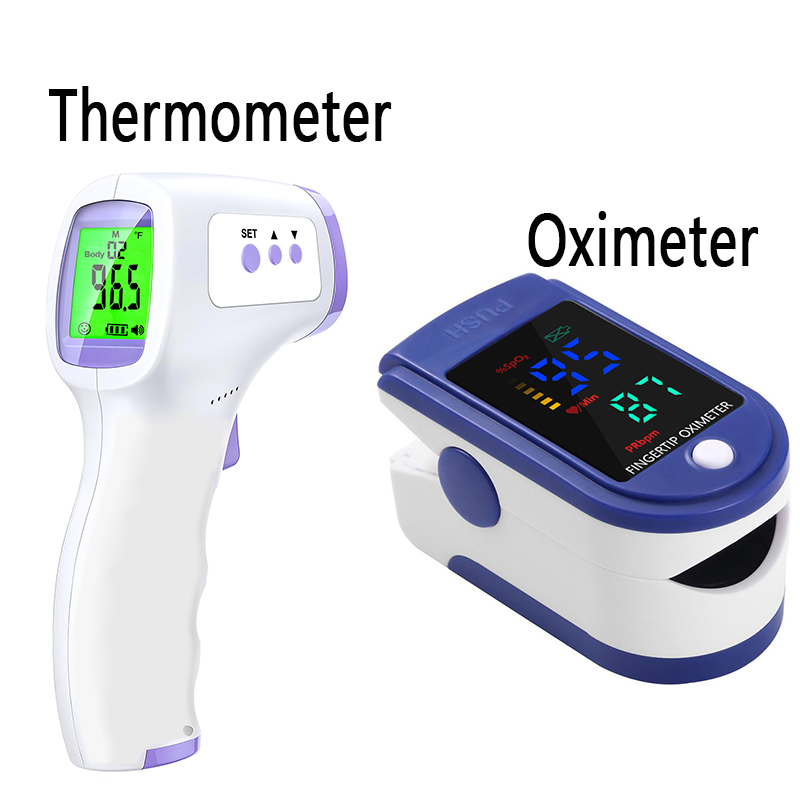 Pulse Oximeter - デジタル赤外線体温計額体温計非接触式体温計または医療用ポータブル指脈拍計血中酸素