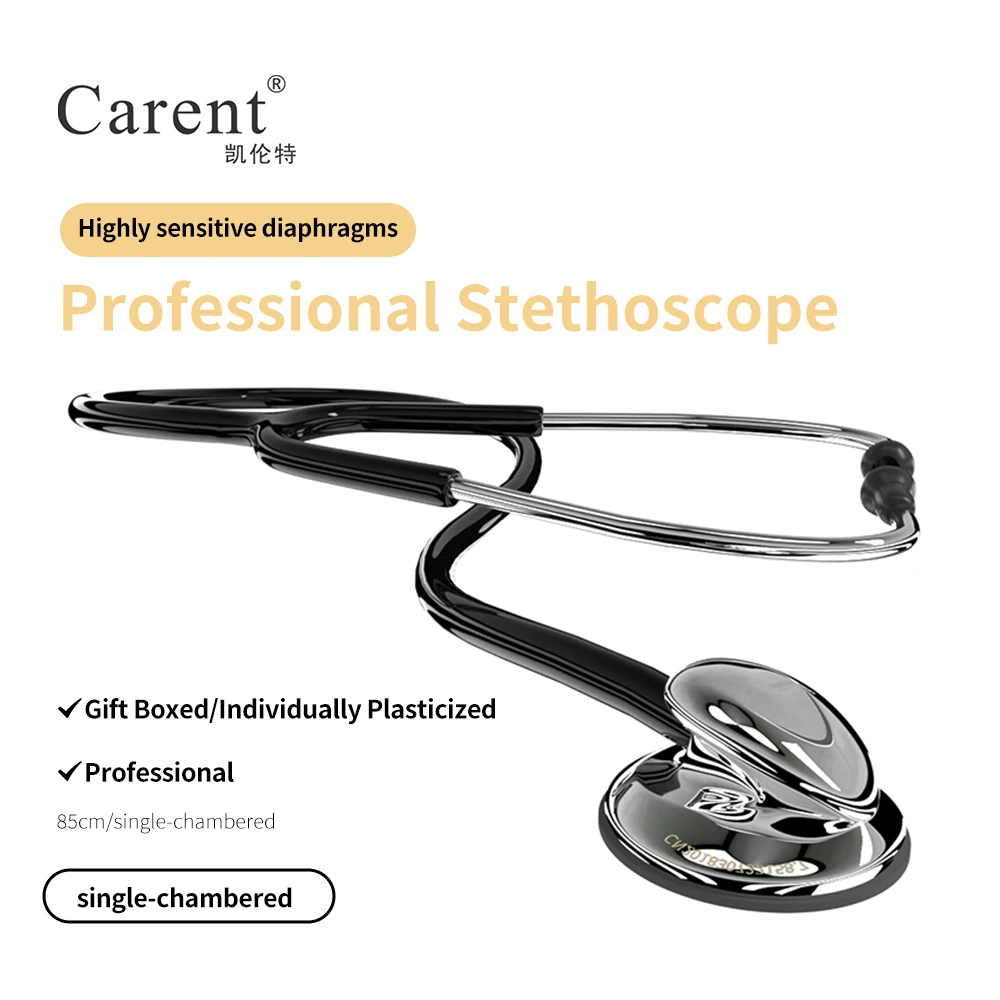 Stethoscope - Carent ブラック医療聴診器ユニバーサルプロフェッショナル心臓学デュアル胎児心臓医療機器ヘルスケア