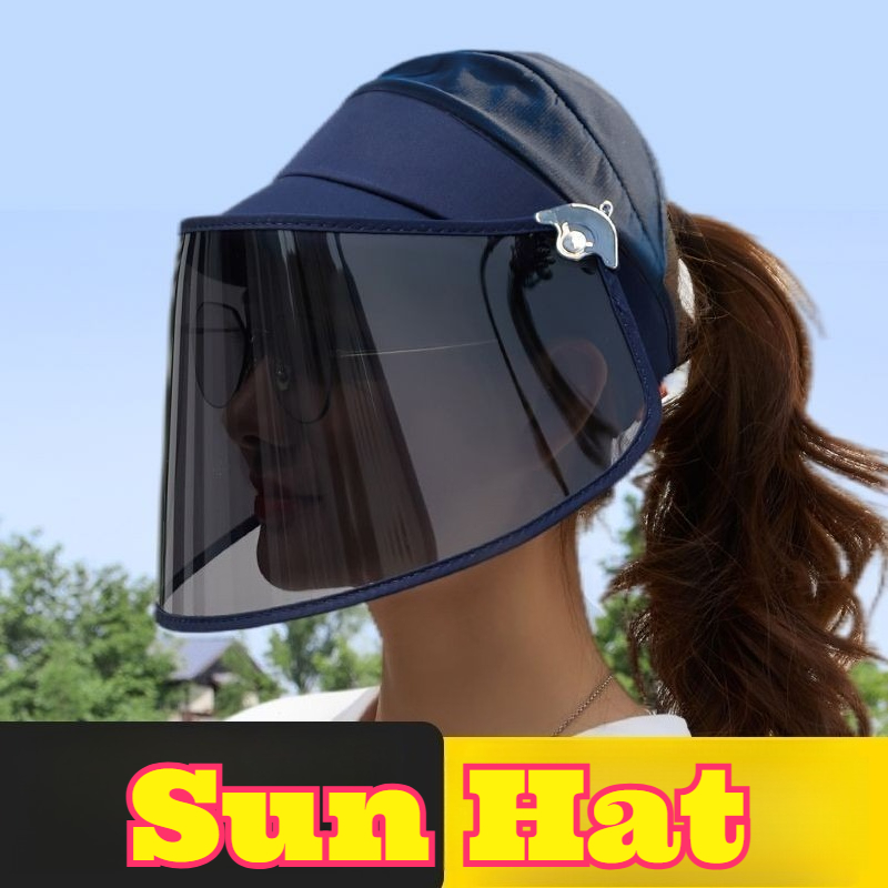 Surgical Mask - 女性用日よけ帽子保護フルフェイスカバーサンシェードハット通気性フェイスマスク屋外電動自転車乗車術後回復用