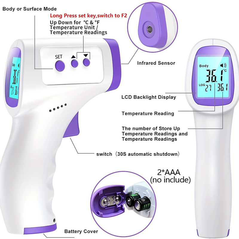 非接触型赤外線額温計または指先パルスオキシメーター、体温/血 - Pulse Oximeter のレビューと価格