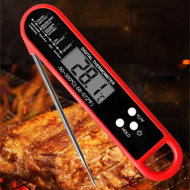 折りたたみ式肉用温度計デジタルキッチン食品調理用温度計肉水ミ - Thermometer Digital のレビューと価格