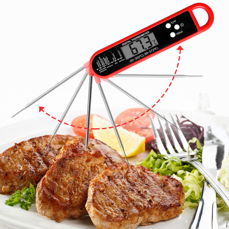 折りたたみ式肉用温度計デジタルキッチン食品調理用温度計肉水ミ - Thermometer Digital のレビューと価格
