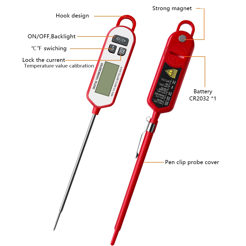 デジタル肉用温度計、インスタント読み取りバックライトディスプ - Thermometer Digital のレビューと価格